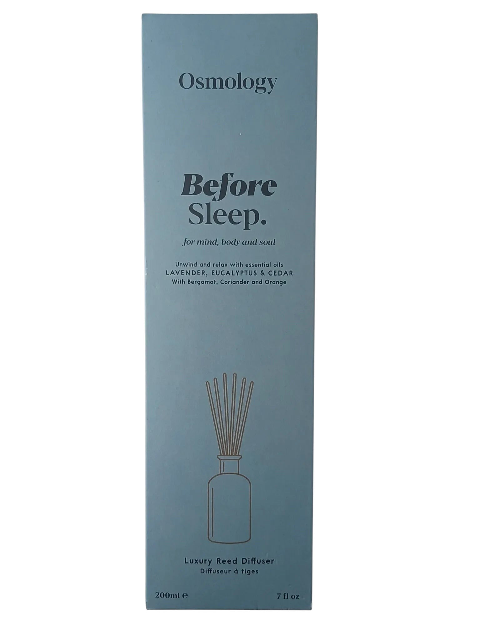 Department Store UK Osmology Before Sleep luxury reed diffuser box in light blue with lavender and eucalyptus scent