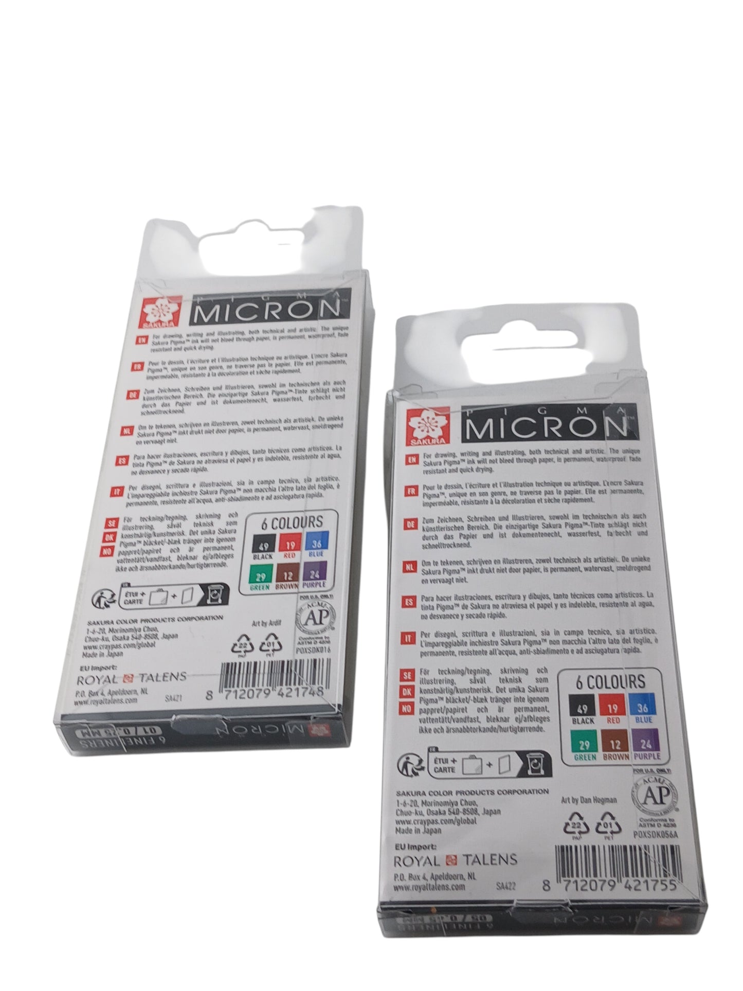 Department Store UK Pigma Micron fineliner pen set of 6 archival pigment ink pens in assorted colours