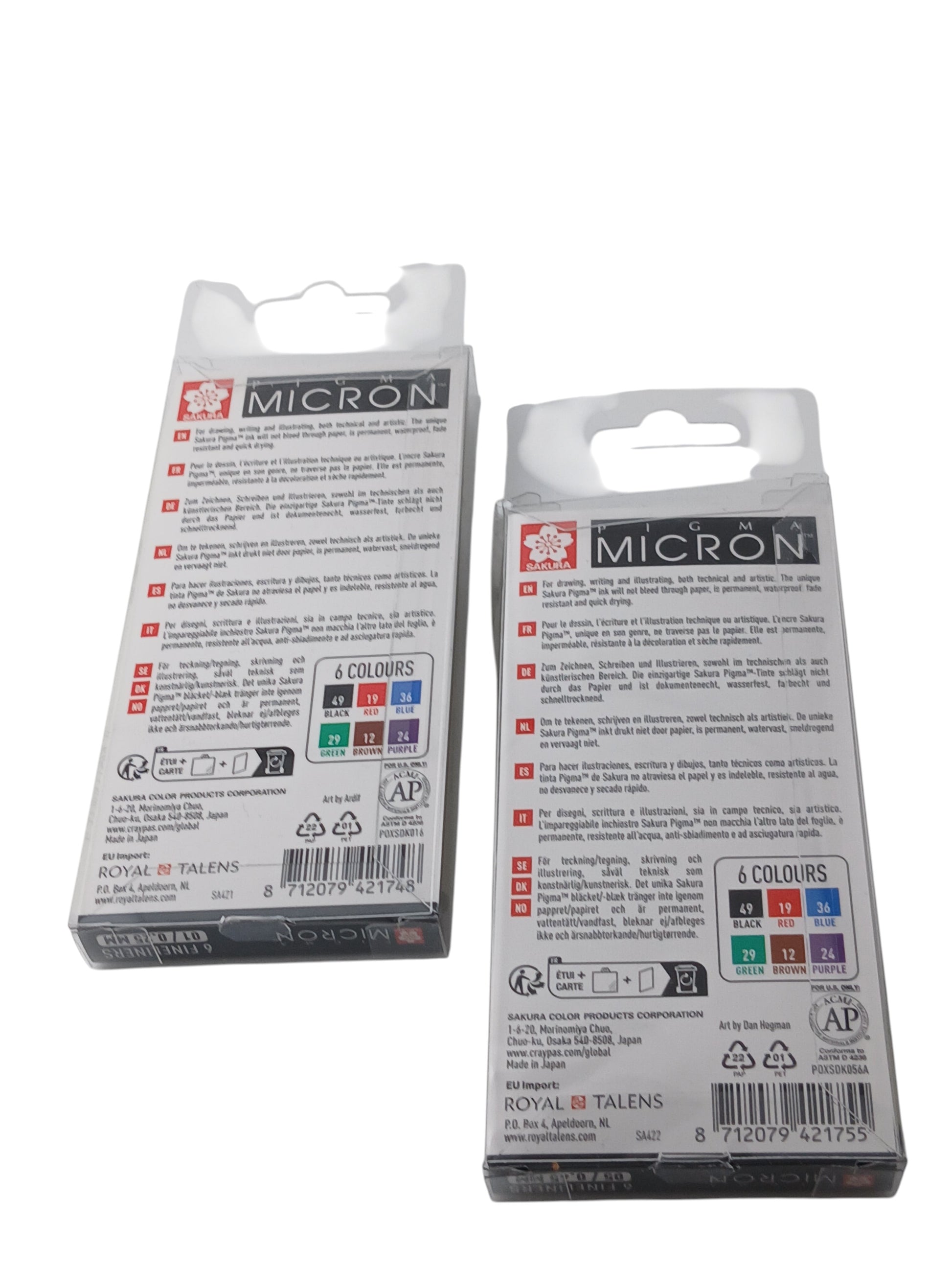 Department Store UK Pigma Micron fineliner pen set of 6 archival pigment ink pens in assorted colours