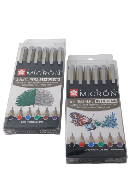 Department Store UK Pigma Micron fineliner pen sets with archival, waterproof ink in six assorted colours.