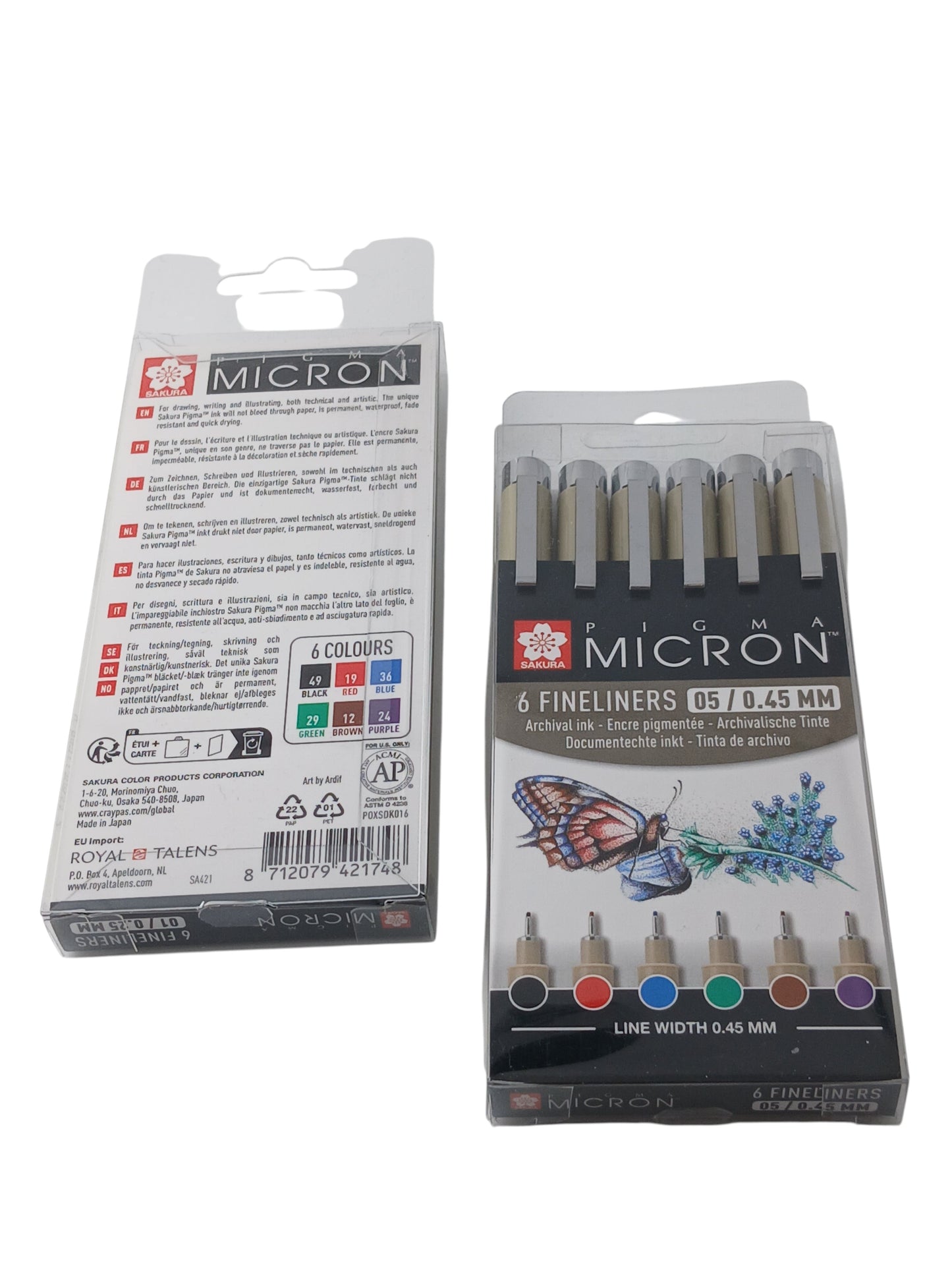 Department Store UK Pigma Micron fineliner pen set of 6 assorted colours with 0.45mm archival waterproof ink tips