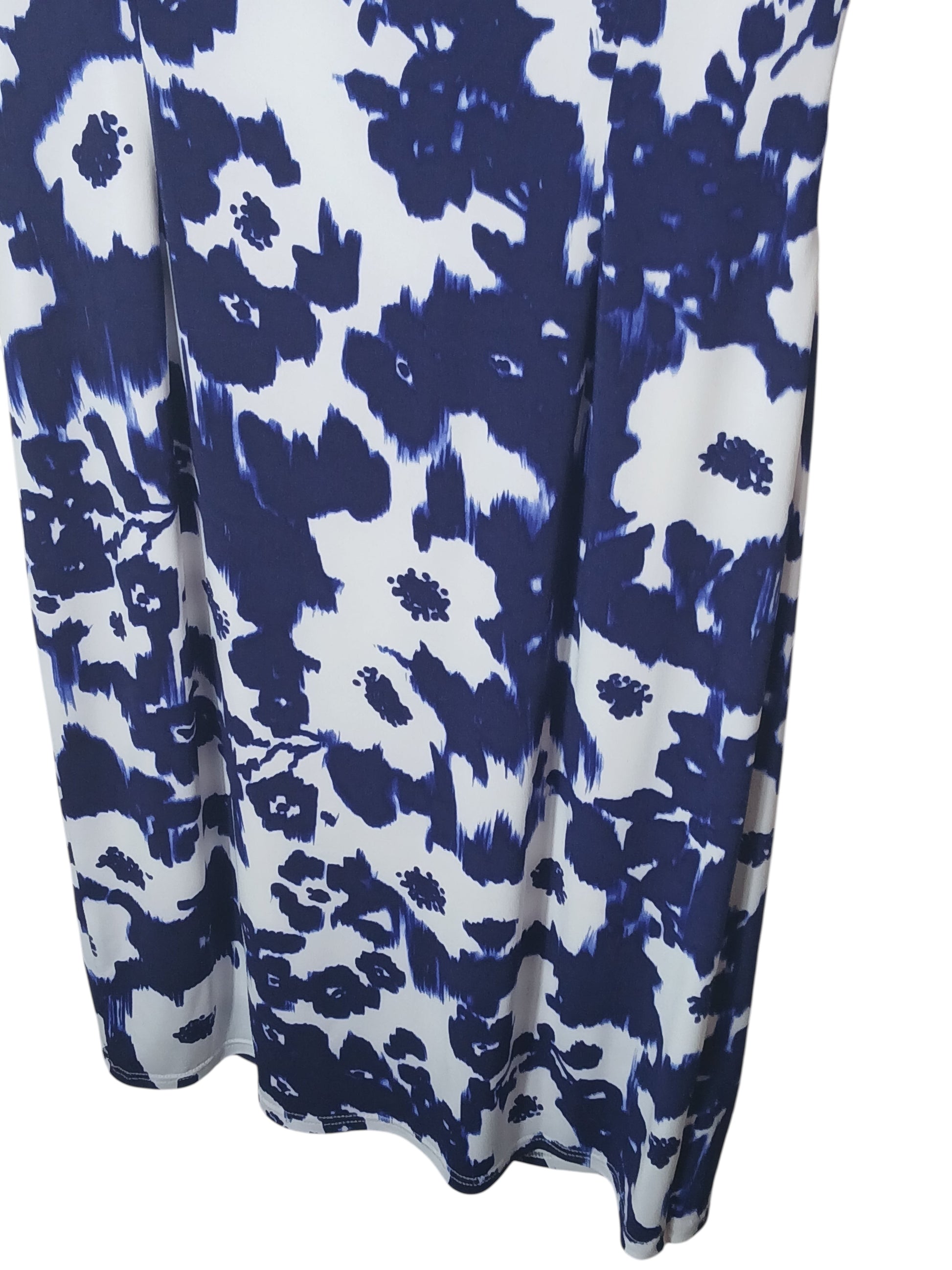 Department Store UK pre-loved Precis Petite dress featuring a blue and white floral abstract print