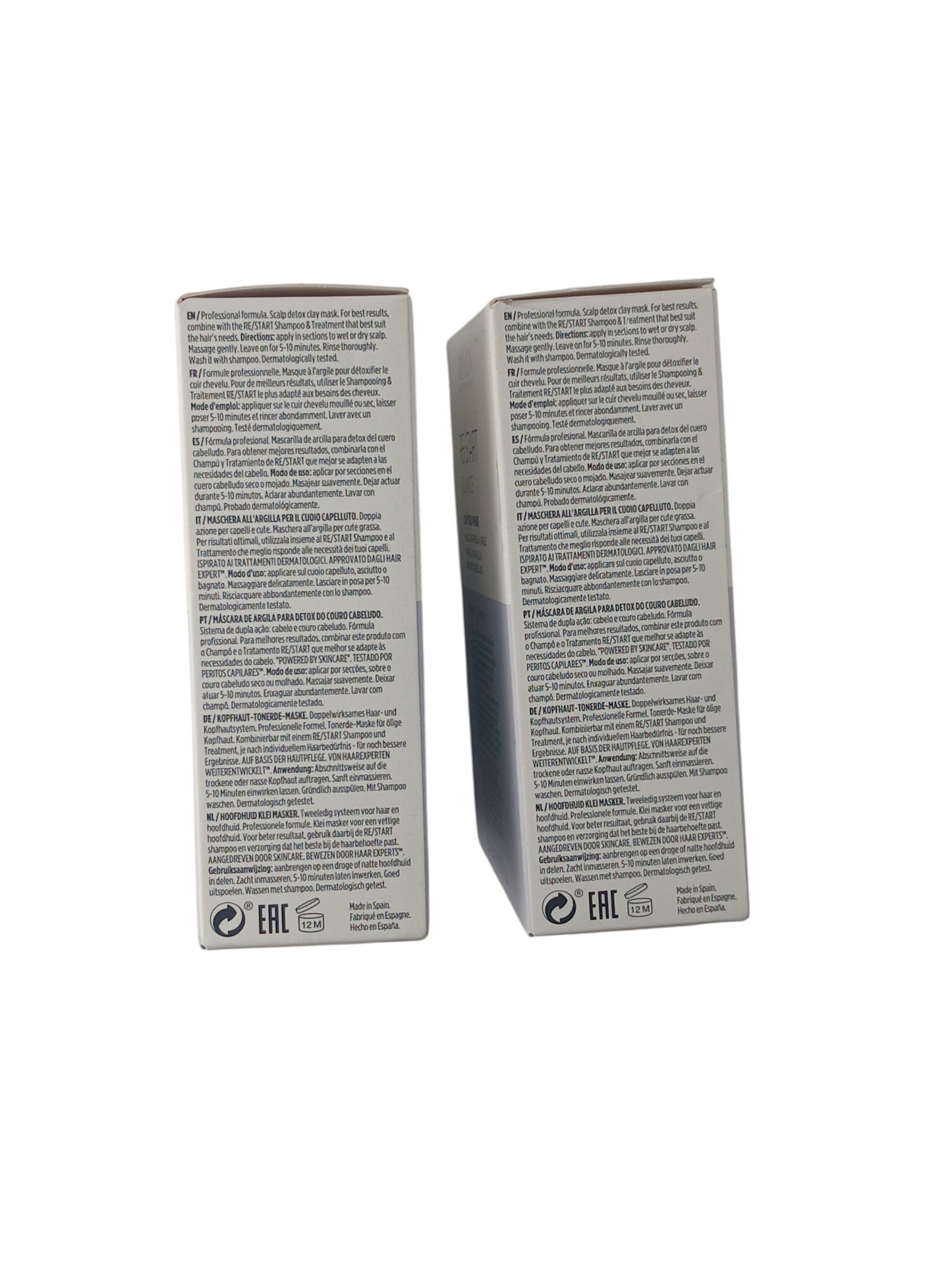 Department Store UK Revlon Professional Restart Balance clay scalp mask twin pack boxes showing product instructions