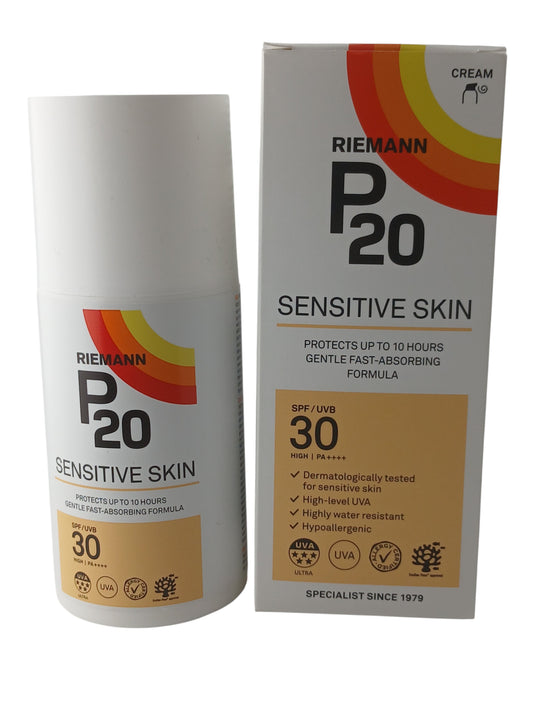 Department Store UK Riemann P20 SPF 30 Sensitive Skin sunscreen cream bottle and box packaging