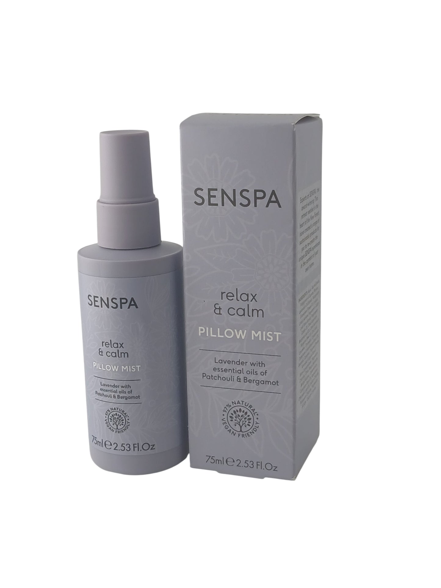 Department Store UK SENSPA Relax & Calm lavender pillow mist twin pack with essential oils in recycled plastic bottles