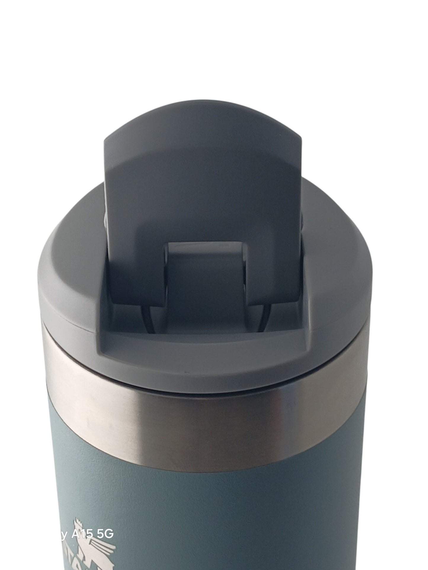 Department Store UK Stanley Aerolight Transit Mug featuring a blue stainless steel body and grey leakproof lid