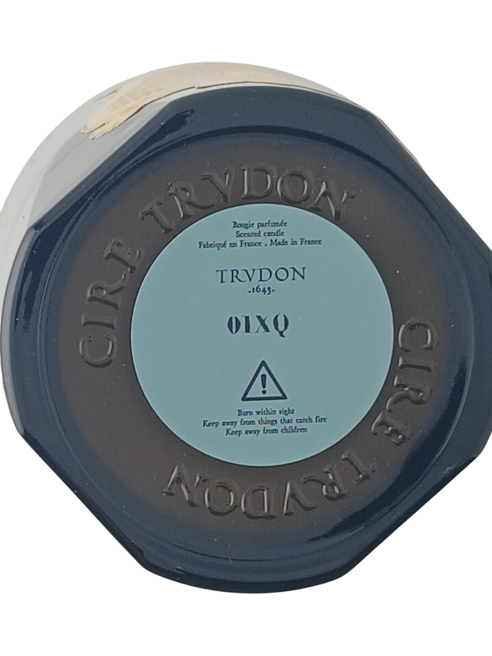 Department Store UK Trudon Gabriel scented candle base with embossed glass and product information label