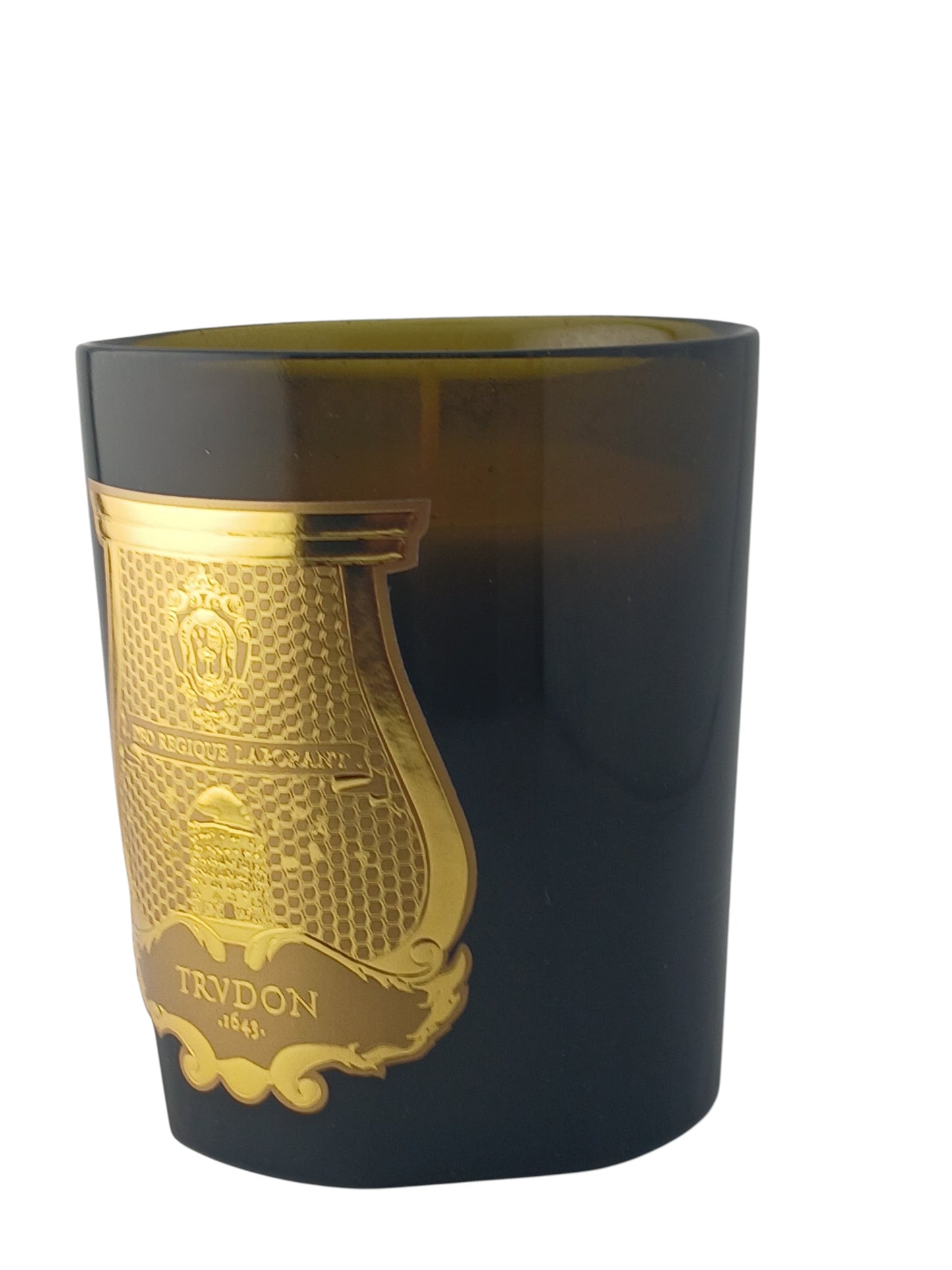 Department Store UK Trudon Gabriel scented candle in a dark green glass vessel with a signature gold embossed label.