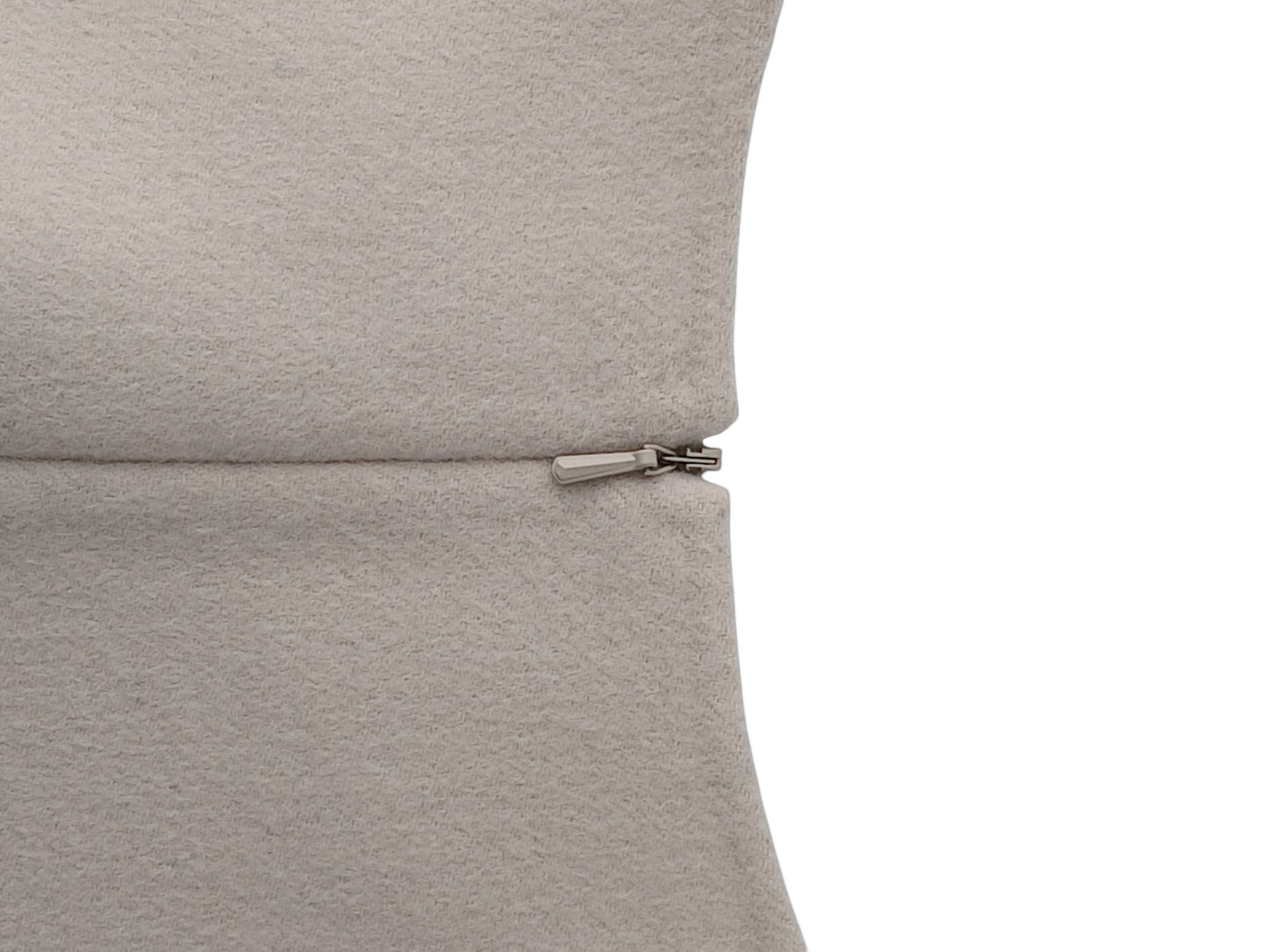 Department Store UK 'S Max Mara pure wool dress featuring a concealed metal zipper detail in a soft beige tone.