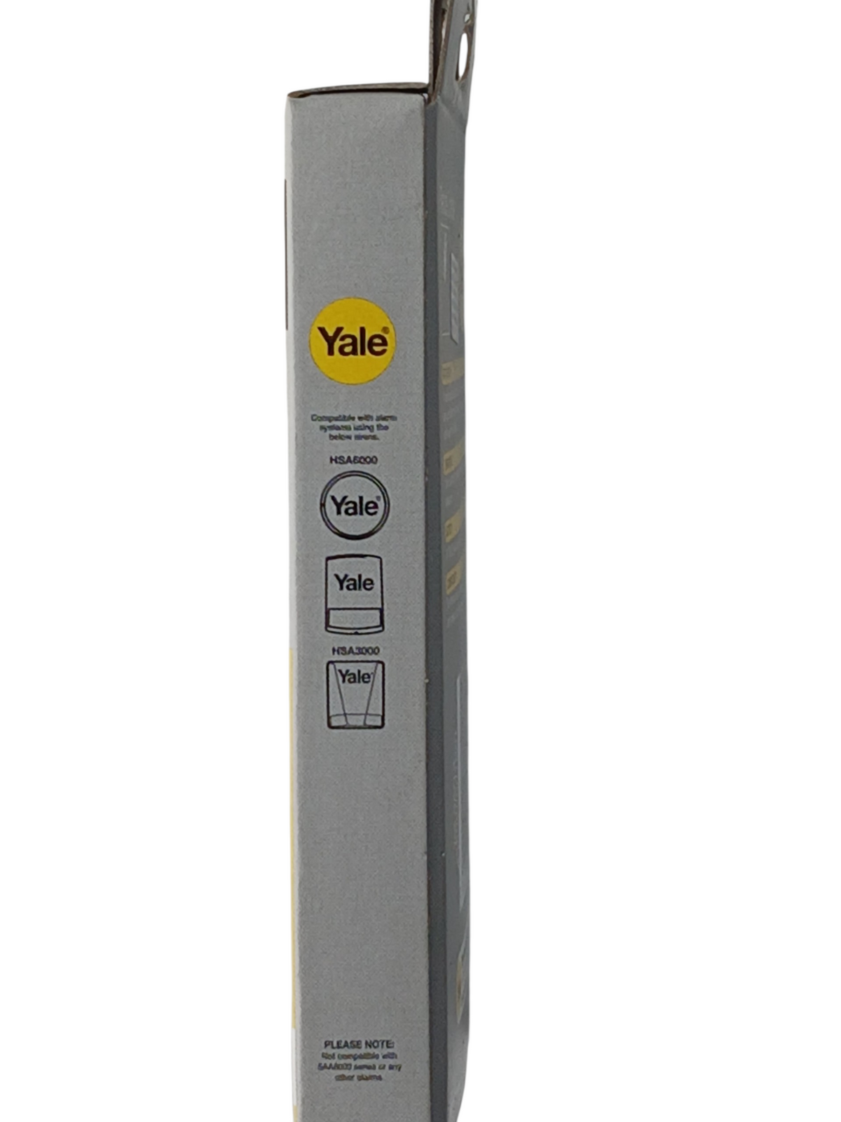 Department Store UK Yale wireless alarm remote controller packaging side view showing compatibility details