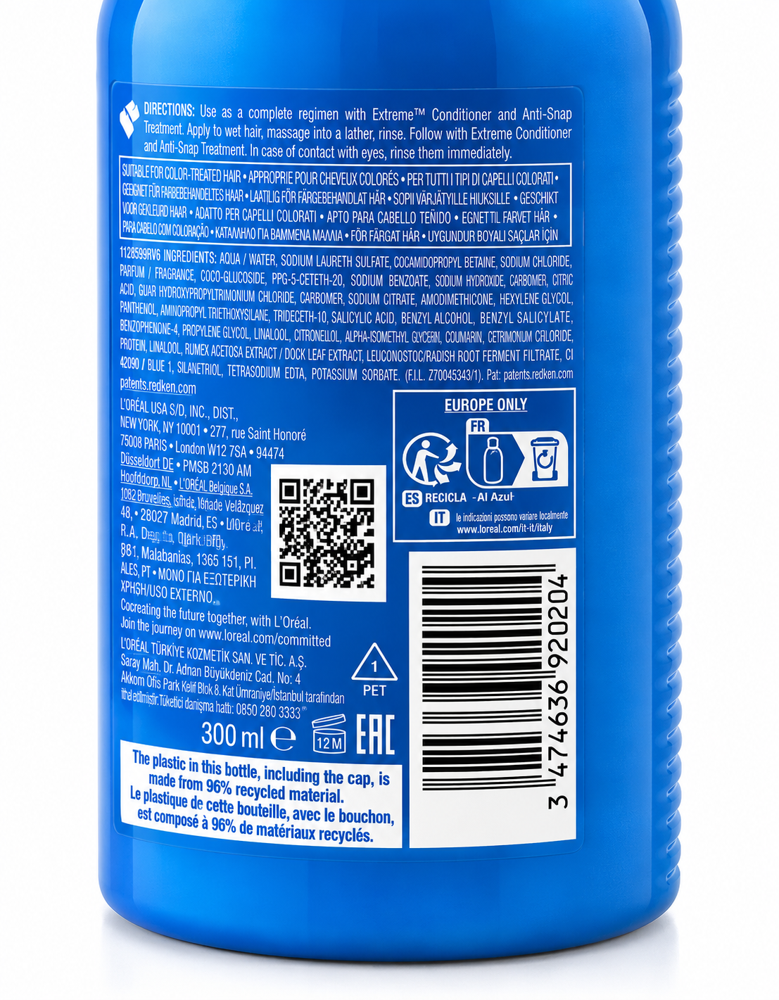 Redken Extreme Shampoo, Strength Complex, Damaged Hair