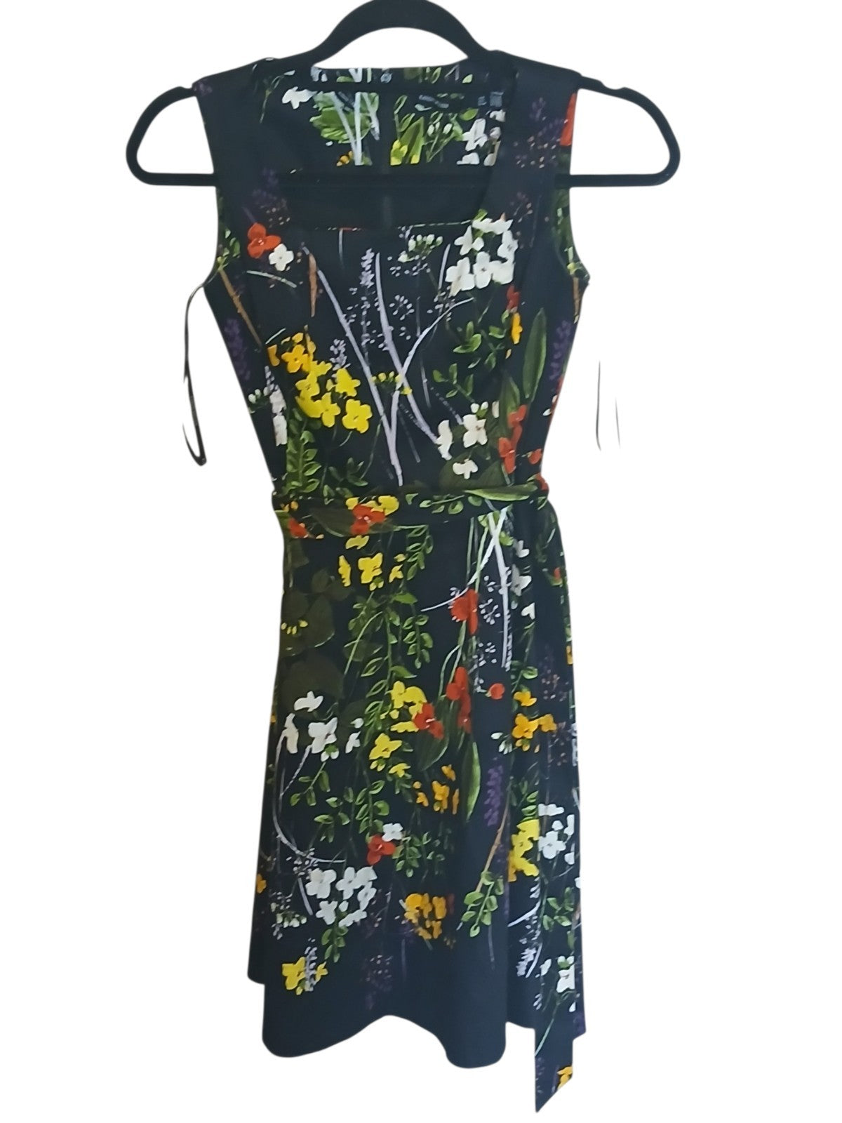 Department Store UK Karen Millen black floral fit and flare dress detail view